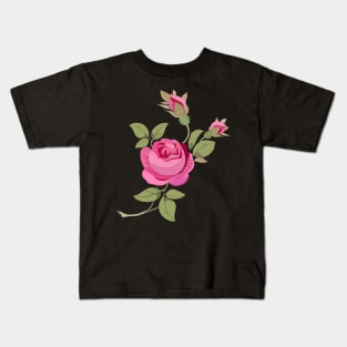 Pink rose retro style Kids T-Shirt